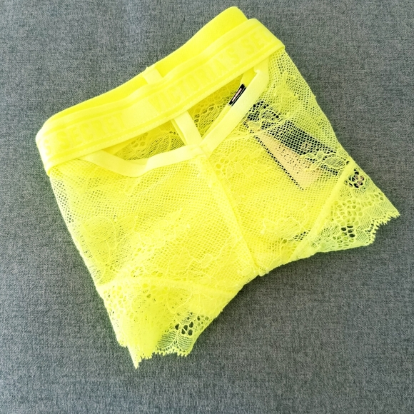 Victoria's Secret Very Sexy Lace Cheeky Panty Neon Logo Waistband Cutouts NWT - Picture 8 of 12